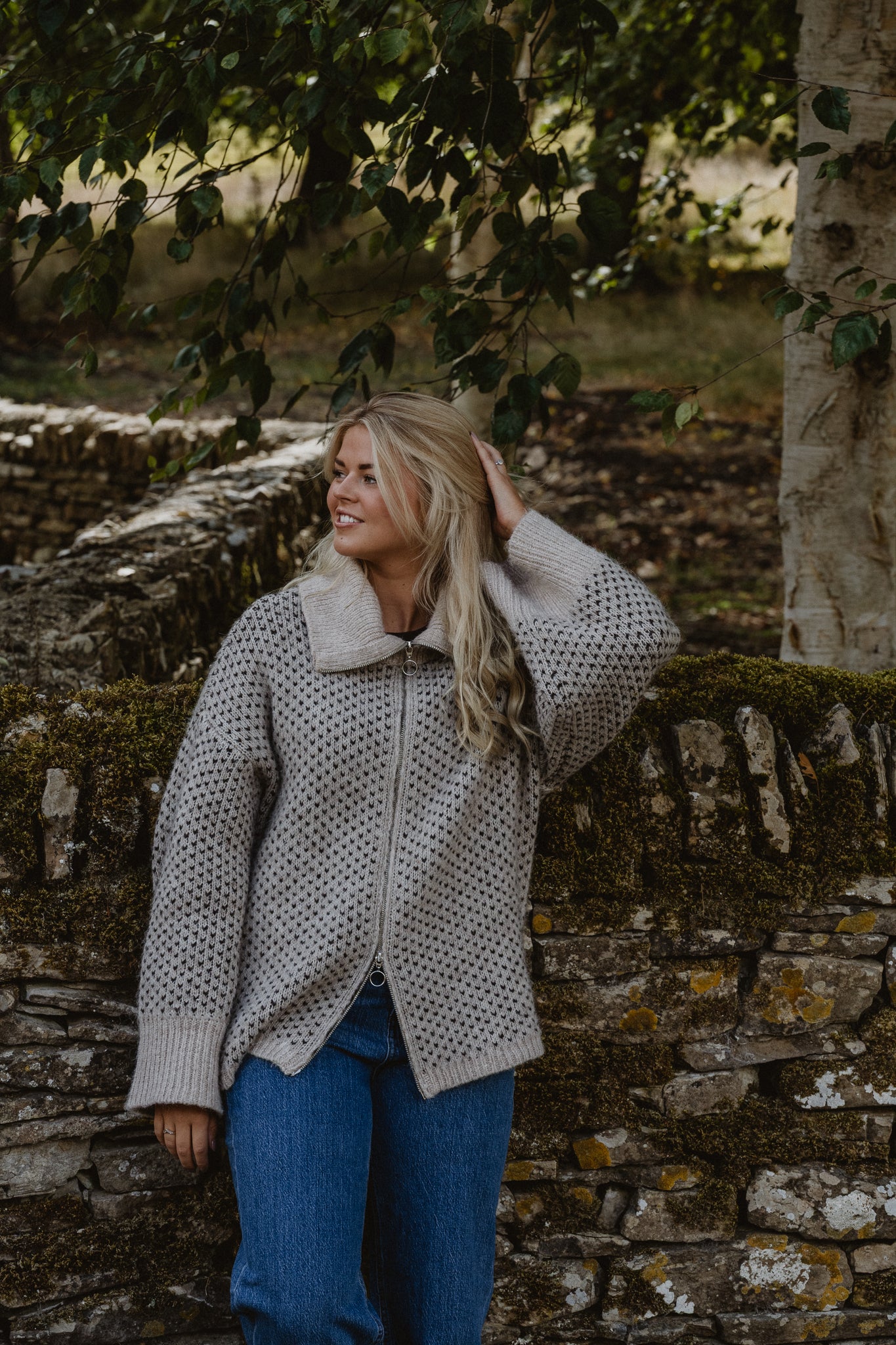 PCMORDIC Knit Cardigan - White Pepper